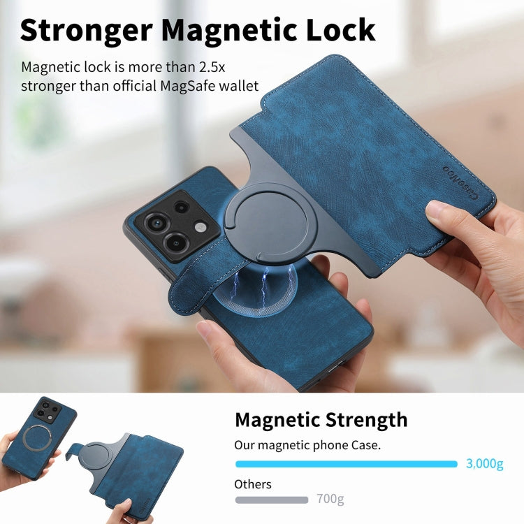 For Redmi Note 13 Pro 5G CaseNeo MagSafe RFID Anti-theft Retro Leather Phone Case(Blue)