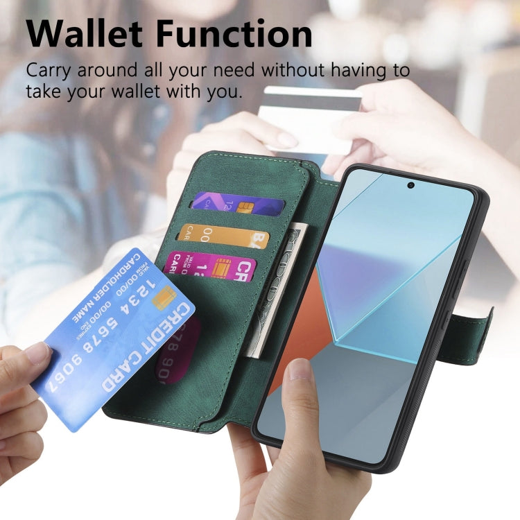 For Redmi Note 13 Pro 5G CaseNeo MagSafe RFID Anti-theft Retro Leather Phone Case(Green)