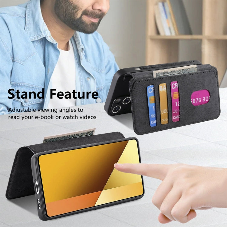 For Redmi Note 13 5G CaseNeo MagSafe RFID Anti-theft Retro Leather Phone Case(Black)