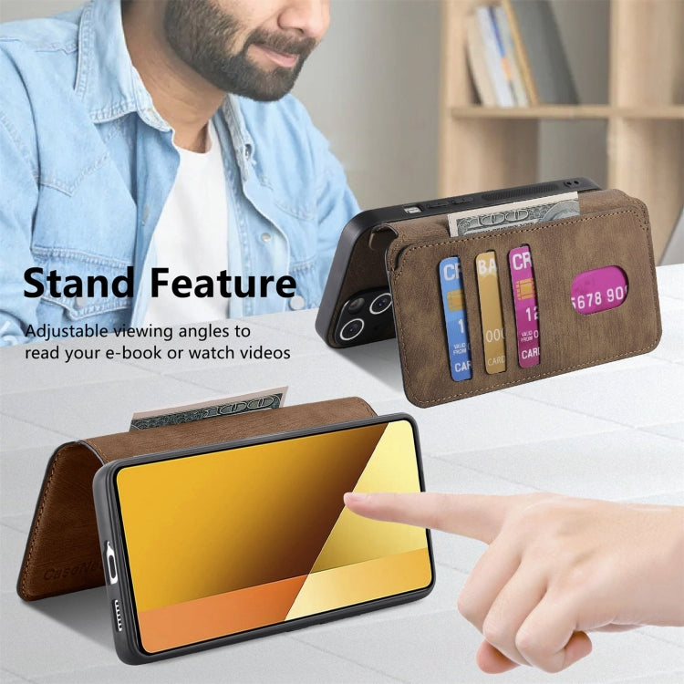 For Redmi Note 13 5G CaseNeo MagSafe RFID Anti-theft Retro Leather Phone Case(Brown)