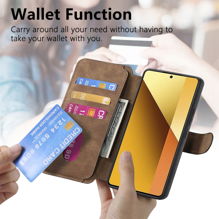 For Redmi Note 13 5G CaseNeo MagSafe RFID Anti-theft Retro Leather Phone Case(Brown)