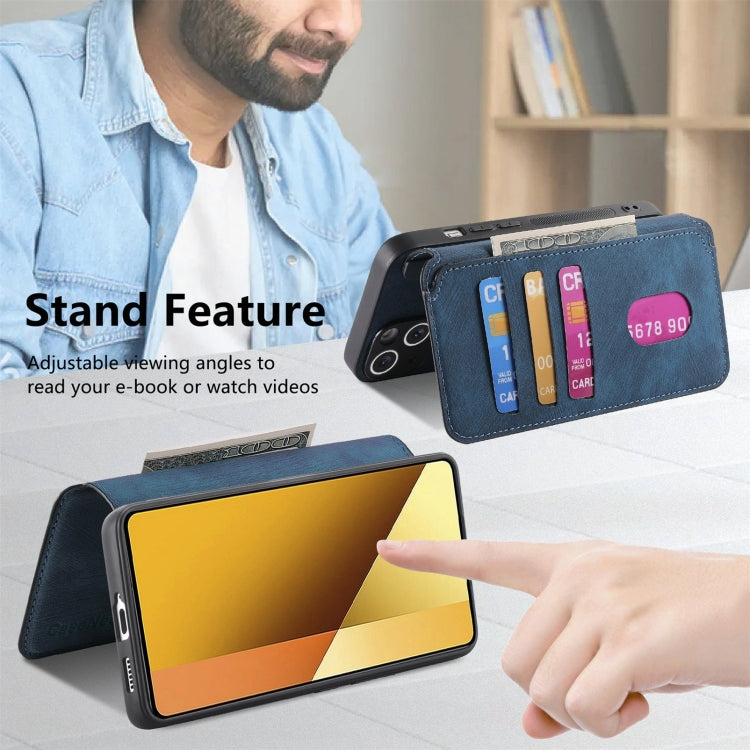 For Redmi Note 13 5G CaseNeo MagSafe RFID Anti-theft Retro Leather Phone Case(Blue)