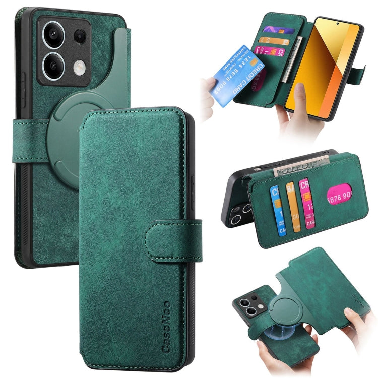For Redmi Note 13 5G CaseNeo MagSafe RFID Anti-theft Retro Leather Phone Case(Green)