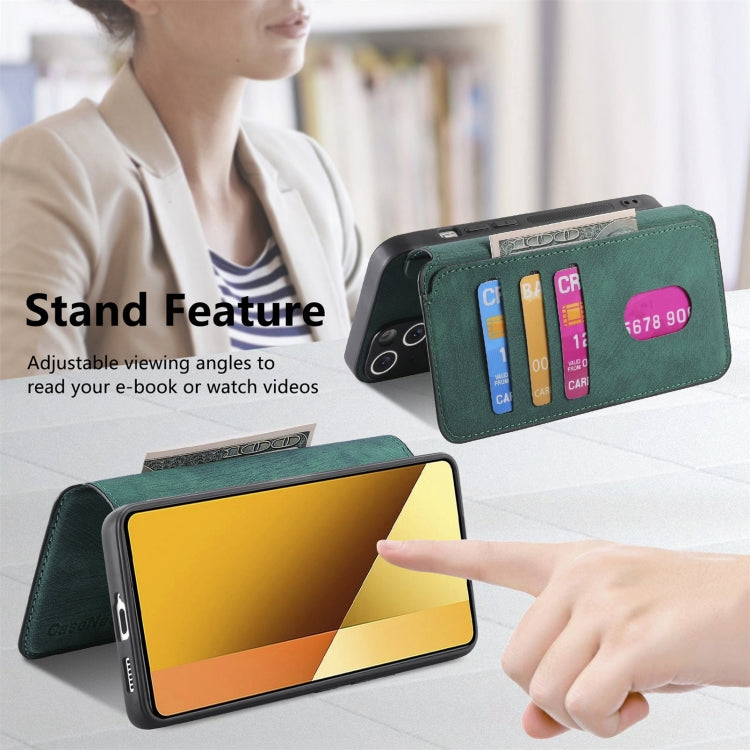 For Redmi Note 13 5G CaseNeo MagSafe RFID Anti-theft Retro Leather Phone Case(Green)