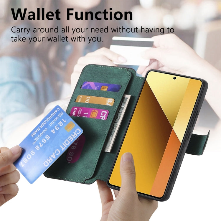 For Redmi Note 13 5G CaseNeo MagSafe RFID Anti-theft Retro Leather Phone Case(Green)