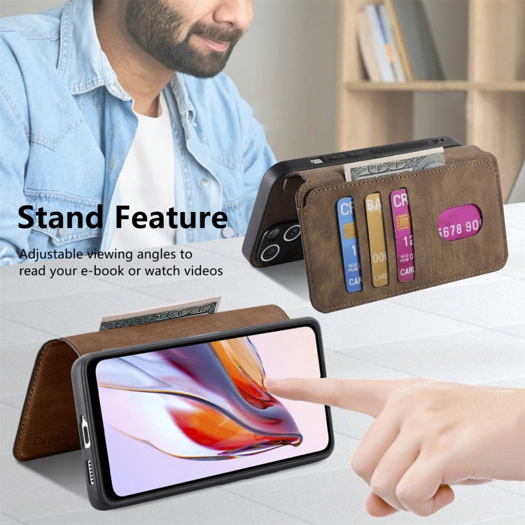 For Redmi 12C CaseNeo MagSafe RFID Anti-theft Retro Leather Phone Case(Brown)