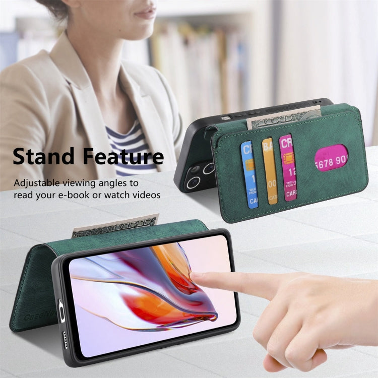 For Redmi 12C CaseNeo MagSafe RFID Anti-theft Retro Leather Phone Case(Green)