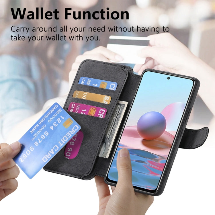 For Redmi Note 10 4G / Note 10S CaseNeo MagSafe RFID Anti-theft Retro Leather Phone Case(Black)