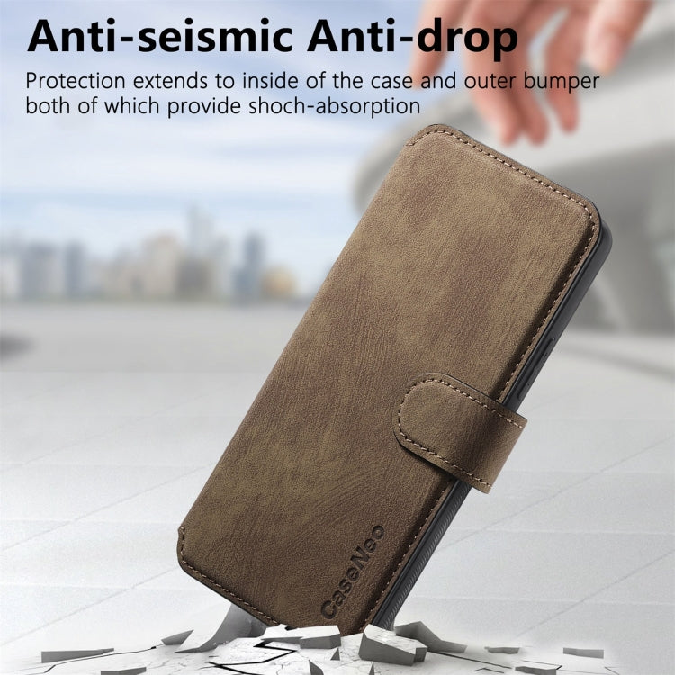 For Redmi Note 10 4G / Note 10S CaseNeo MagSafe RFID Anti-theft Retro Leather Phone Case(Brown)