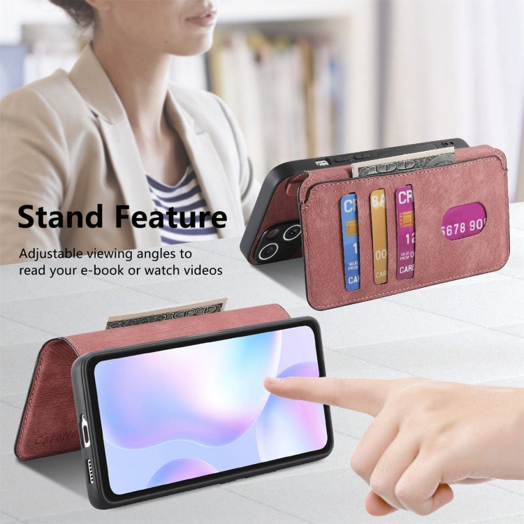 For Redmi 9A CaseNeo MagSafe RFID Anti-theft Retro Leather Phone Case(Pink)