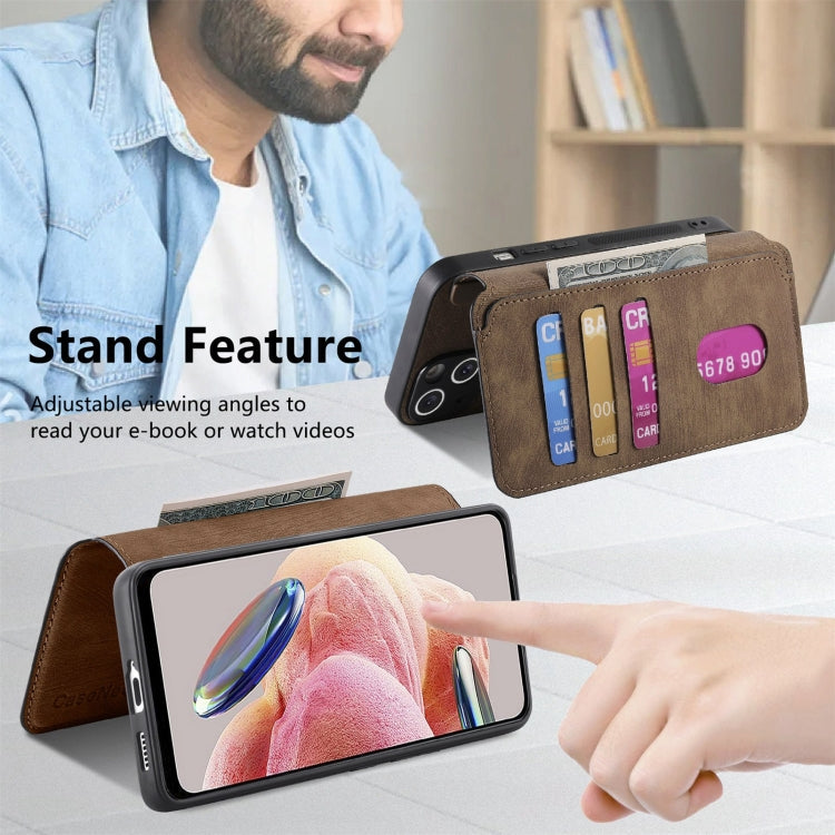 For Redmi Note 12 4G Global CaseNeo MagSafe RFID Anti-theft Retro Leather Phone Case(Brown)