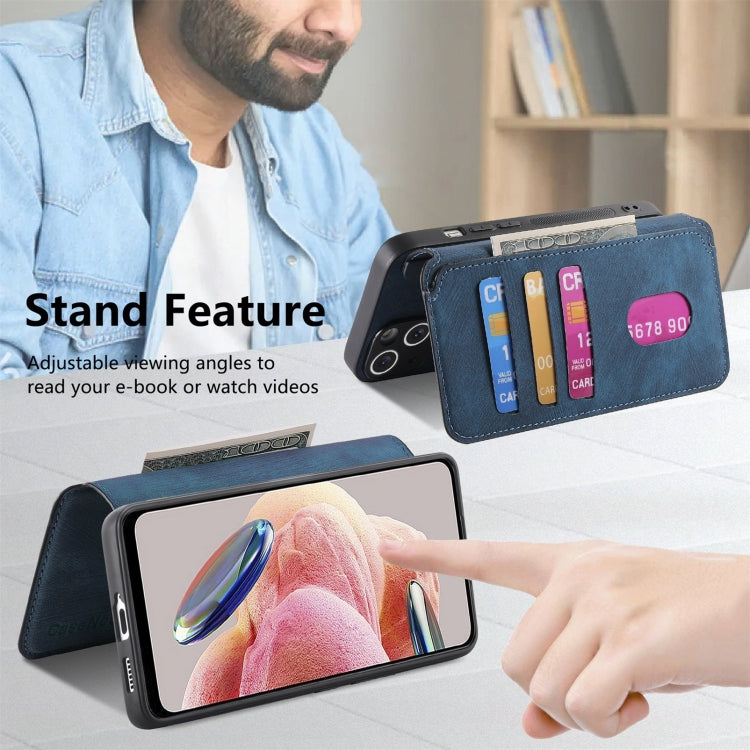 For Redmi Note 12 4G Global CaseNeo MagSafe RFID Anti-theft Retro Leather Phone Case(Blue)