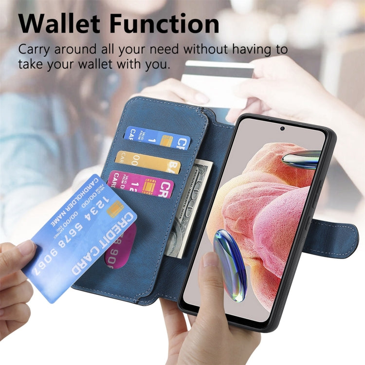 For Redmi Note 12 4G Global CaseNeo MagSafe RFID Anti-theft Retro Leather Phone Case(Blue)