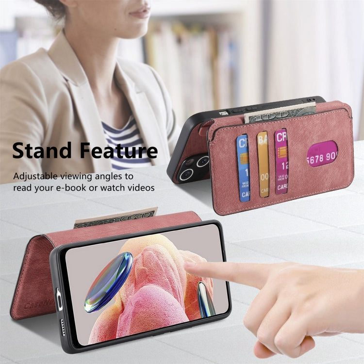 For Redmi Note 12 4G Global CaseNeo MagSafe RFID Anti-theft Retro Leather Phone Case(Pink)