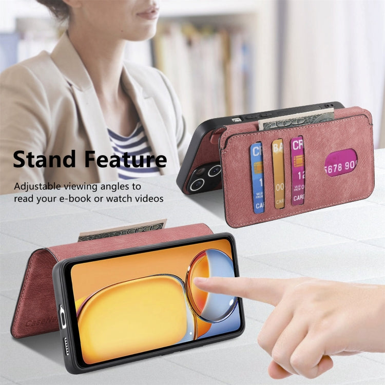 For Redmi 13C 4G / 13R CaseNeo MagSafe RFID Anti-theft Retro Leather Phone Case(Pink)