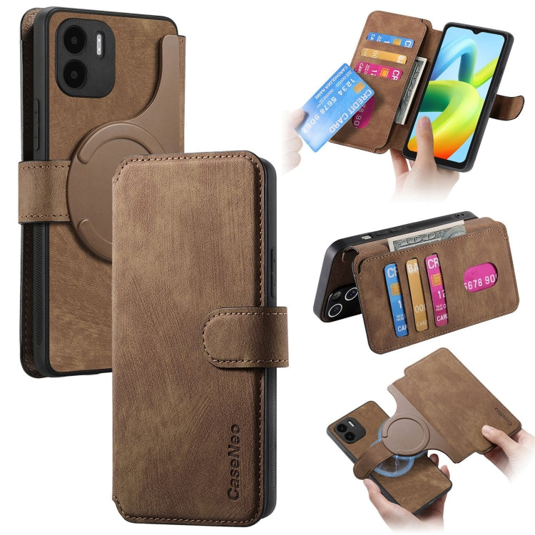 For Redmi A1 CaseNeo MagSafe RFID Anti-theft Retro Leather Phone Case(Brown)