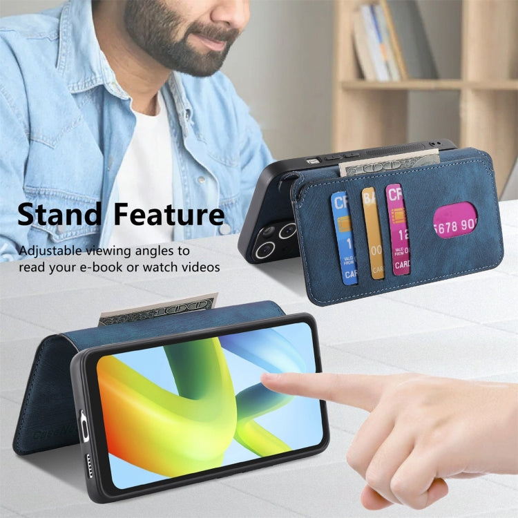 For Redmi A1 CaseNeo MagSafe RFID Anti-theft Retro Leather Phone Case(Blue)