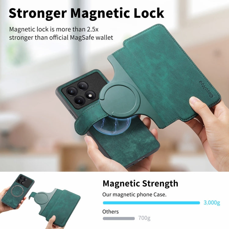 For Redmi K70 / K70 Pro CaseNeo MagSafe RFID Anti-theft Retro Leather Phone Case(Green)