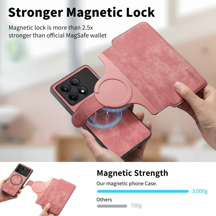 For Redmi K70 / K70 Pro CaseNeo MagSafe RFID Anti-theft Retro Leather Phone Case(Pink)