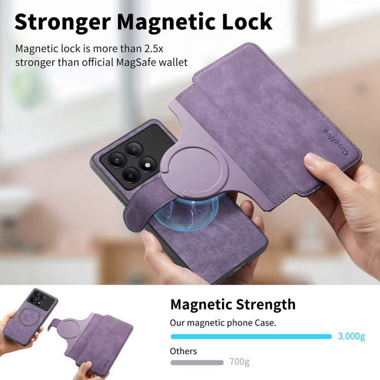 For Redmi K70 / K70 Pro CaseNeo MagSafe RFID Anti-theft Retro Leather Phone Case(Purple)
