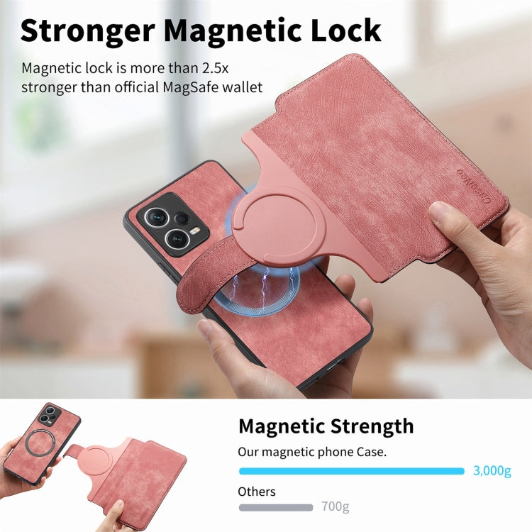 For Redmi Note 12 Pro+ 5G CaseNeo MagSafe RFID Anti-theft Retro Leather Phone Case(Pink)