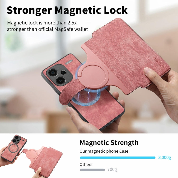 For Redmi Note 13 Pro+ 5G CaseNeo MagSafe RFID Anti-theft Retro Leather Phone Case(Pink)
