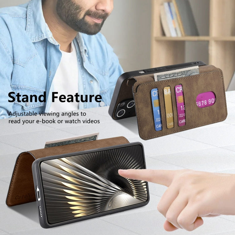 For Redmi Turbo 3 5G CaseNeo MagSafe RFID Anti-theft Retro Leather Phone Case(Brown)