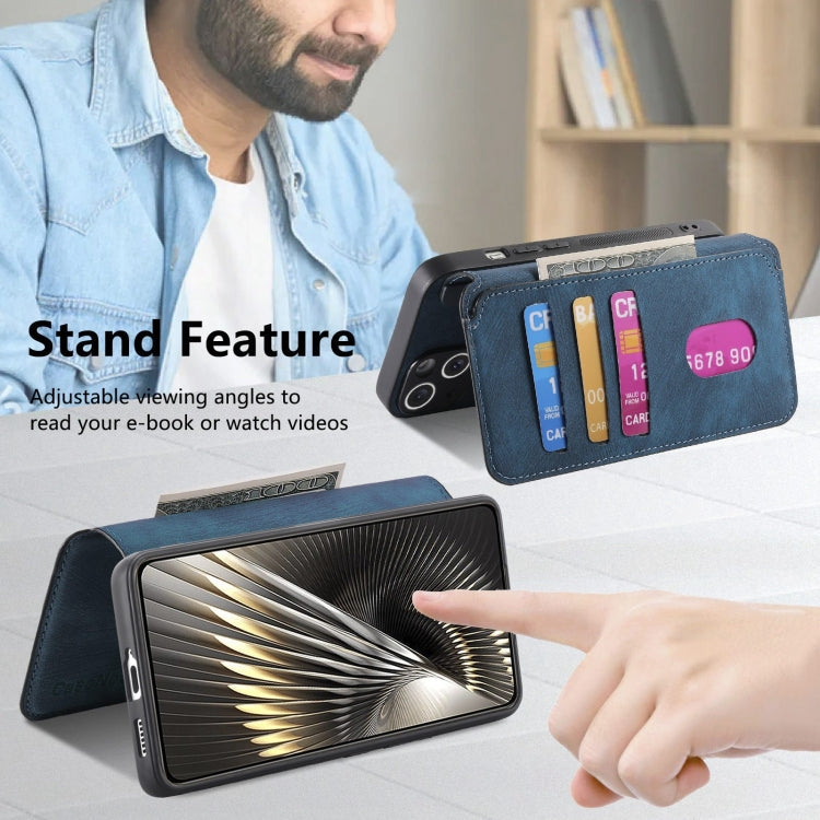 For Redmi Turbo 3 5G CaseNeo MagSafe RFID Anti-theft Retro Leather Phone Case(Blue)