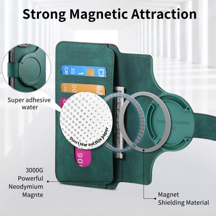 For Redmi Turbo 3 5G CaseNeo MagSafe RFID Anti-theft Retro Leather Phone Case(Green)
