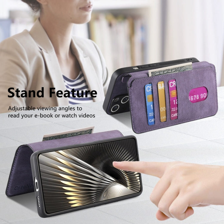 For Redmi Turbo 3 5G CaseNeo MagSafe RFID Anti-theft Retro Leather Phone Case(Purple)