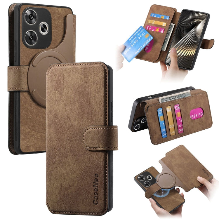 For Xiaomi Poco F6 CaseNeo MagSafe RFID Anti-theft Retro Leather Phone Case(Brown)