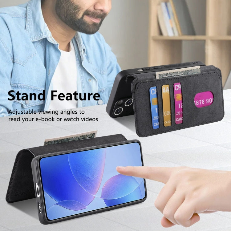 For Xiaomi Poco F6 Pro CaseNeo MagSafe RFID Anti-theft Retro Leather Phone Case(Black)