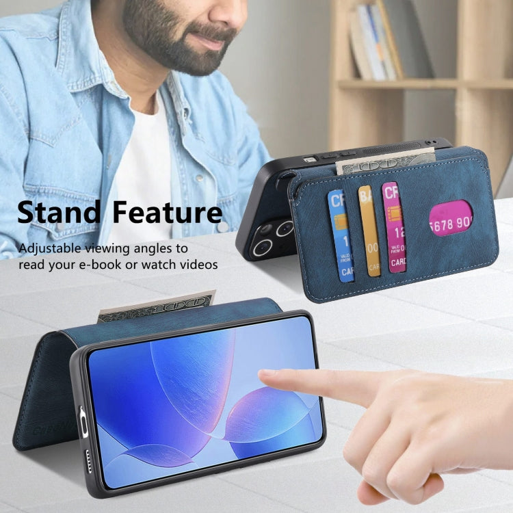 For Xiaomi Poco F6 Pro CaseNeo MagSafe RFID Anti-theft Retro Leather Phone Case(Blue)