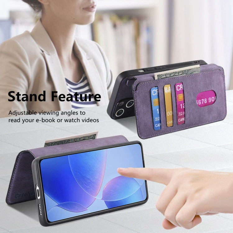 For Xiaomi Poco F6 Pro CaseNeo MagSafe RFID Anti-theft Retro Leather Phone Case(Purple)