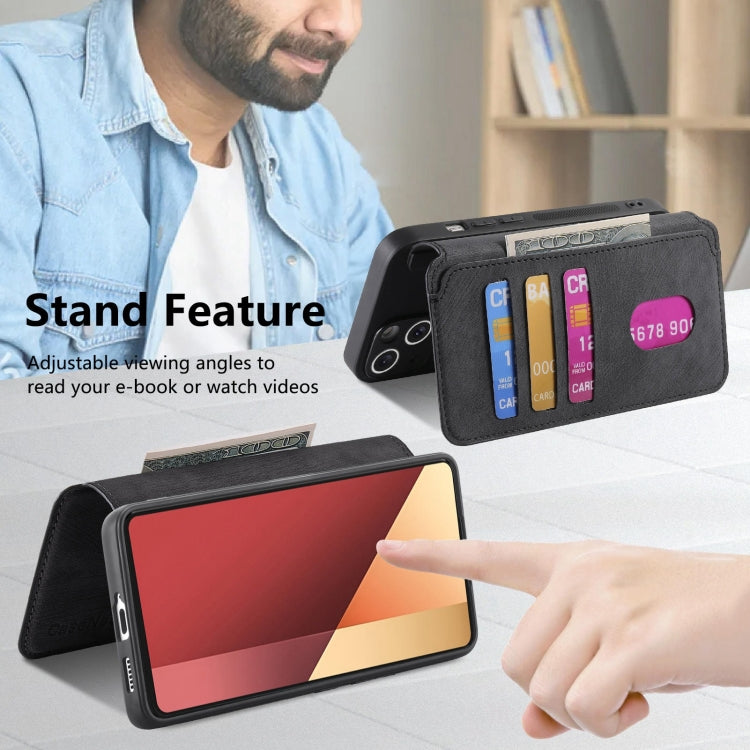 For Xiaomi Poco M6 Pro 4G CaseNeo MagSafe RFID Anti-theft Retro Leather Phone Case(Black)