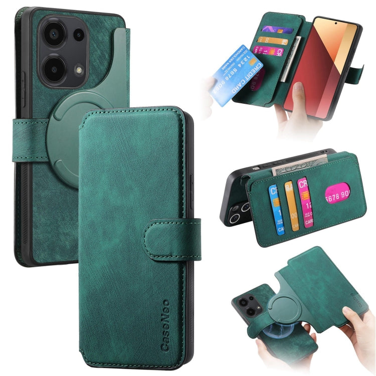 For Xiaomi Poco M6 Pro 4G CaseNeo MagSafe RFID Anti-theft Retro Leather Phone Case(Green)