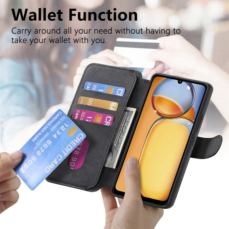 For Xiaomi Poco M6 CaseNeo MagSafe RFID Anti-theft Retro Leather Phone Case(Black)