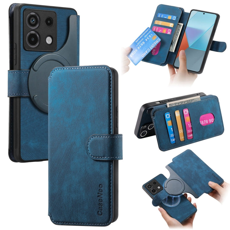 For Xiaomi Poco X6 5G CaseNeo MagSafe RFID Anti-theft Retro Leather Phone Case(Blue)