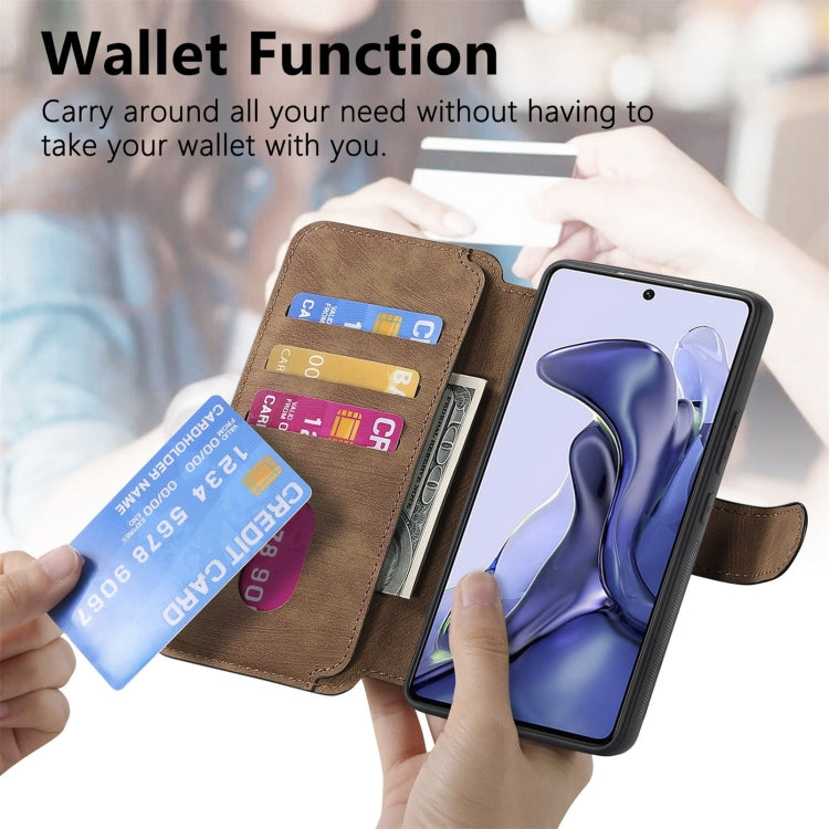 For Xiaomi Mi 11T / 11T Pro 5G CaseNeo MagSafe RFID Anti-theft Retro Leather Phone Case(Brown)