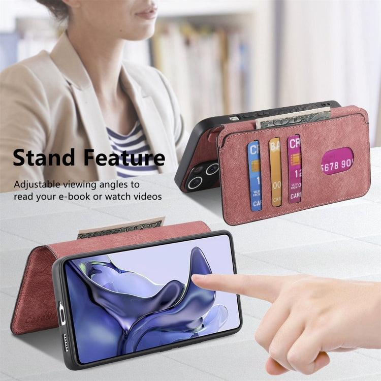 For Xiaomi Mi 11T / 11T Pro 5G CaseNeo MagSafe RFID Anti-theft Retro Leather Phone Case(Pink)