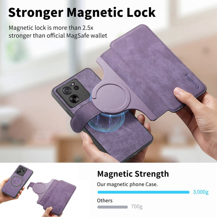 For Xiaomi 13T / 13T Pro CaseNeo MagSafe RFID Anti-theft Retro Leather Phone Case(Purple)