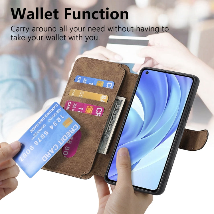 For Xiaomi Mi 11 Lite CaseNeo MagSafe RFID Anti-theft Retro Leather Phone Case(Brown)