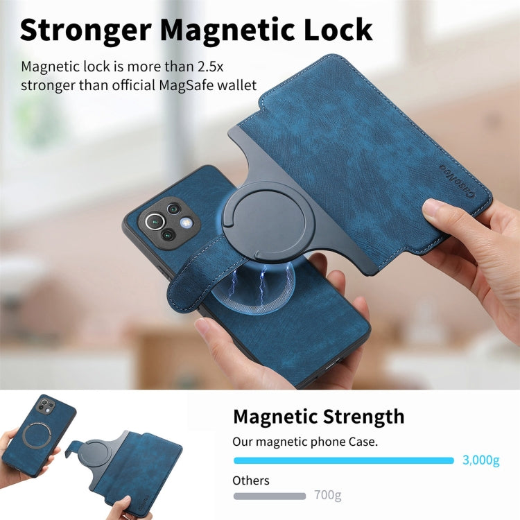 For Xiaomi Mi 11 Lite CaseNeo MagSafe RFID Anti-theft Retro Leather Phone Case(Blue)