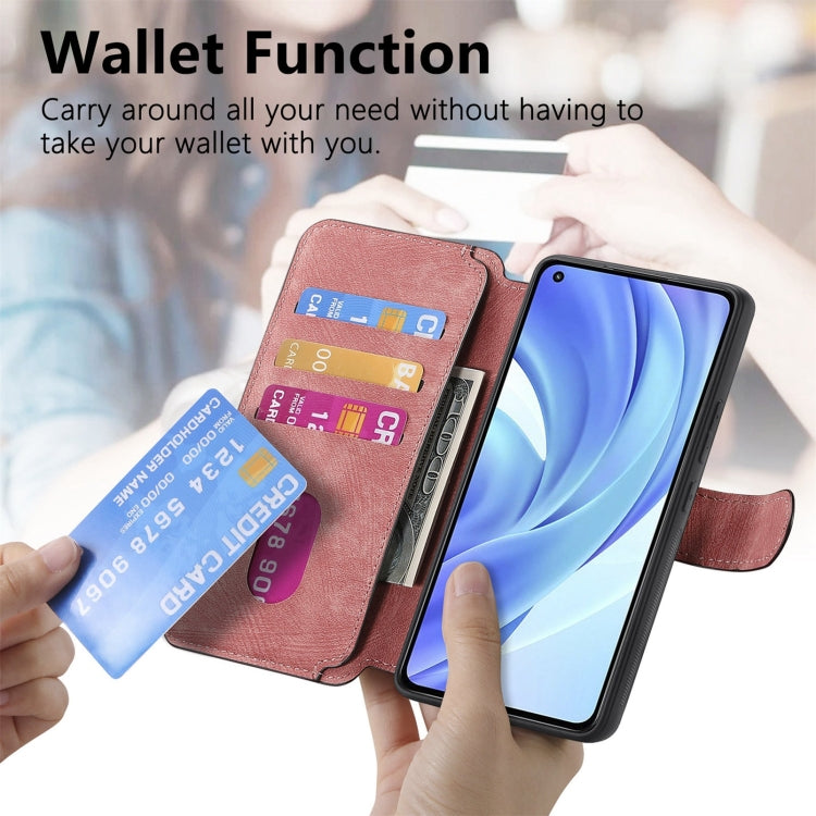 For Xiaomi Mi 11 Lite CaseNeo MagSafe RFID Anti-theft Retro Leather Phone Case(Pink)