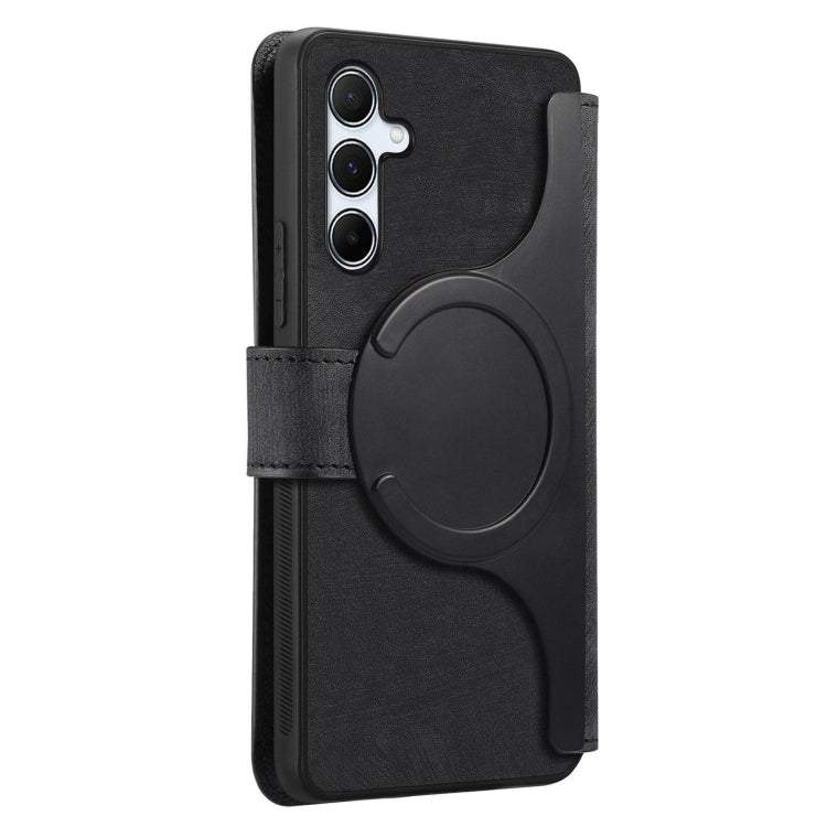 For Samsung Galaxy A55 5G CaseNeo MagSafe RFID Anti-theft Retro Leather Phone Case(Black)