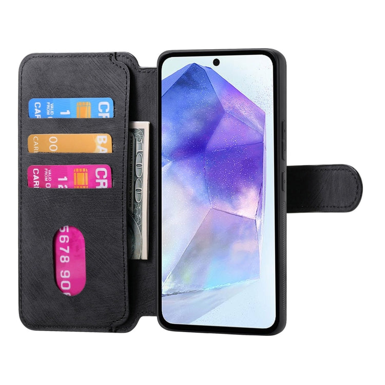 For Samsung Galaxy A55 5G CaseNeo MagSafe RFID Anti-theft Retro Leather Phone Case(Black)
