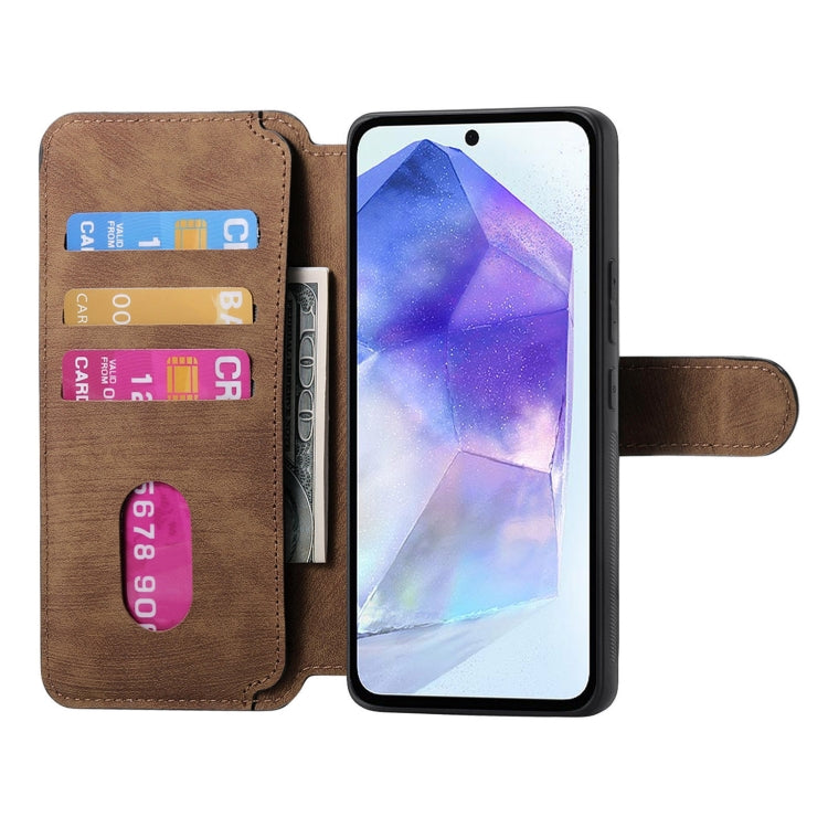 For Samsung Galaxy A55 5G CaseNeo MagSafe RFID Anti-theft Retro Leather Phone Case(Brown)