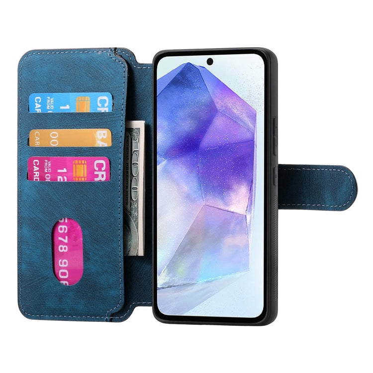 For Samsung Galaxy A55 5G CaseNeo MagSafe RFID Anti-theft Retro Leather Phone Case(Blue)