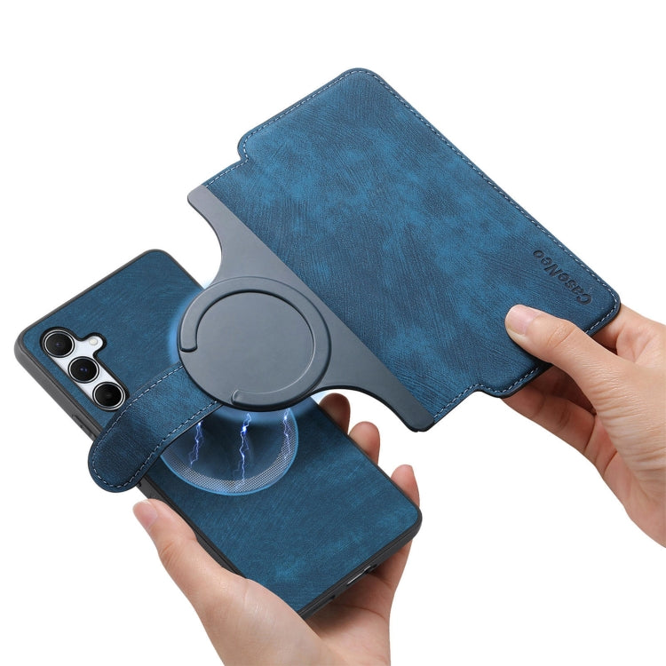 For Samsung Galaxy A55 5G CaseNeo MagSafe RFID Anti-theft Retro Leather Phone Case(Blue)