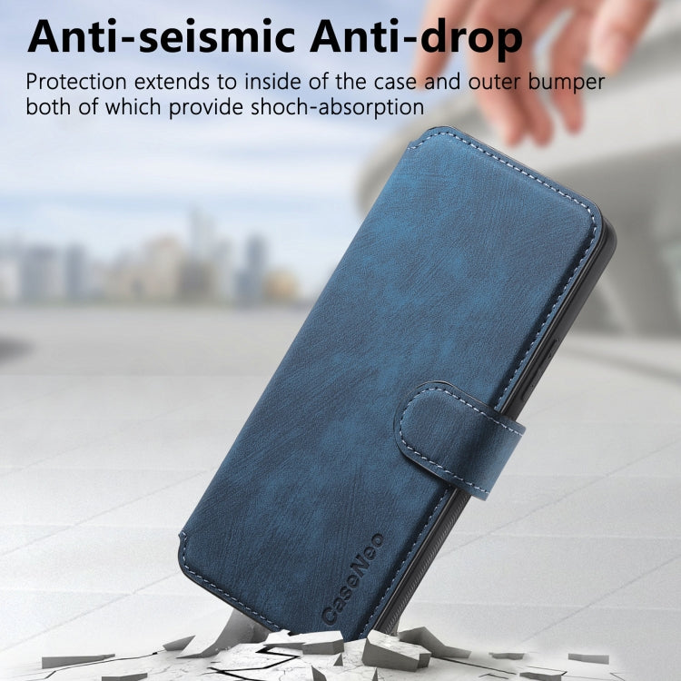 For Samsung Galaxy A55 5G CaseNeo MagSafe RFID Anti-theft Retro Leather Phone Case(Blue)